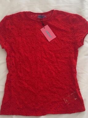 Red lace top